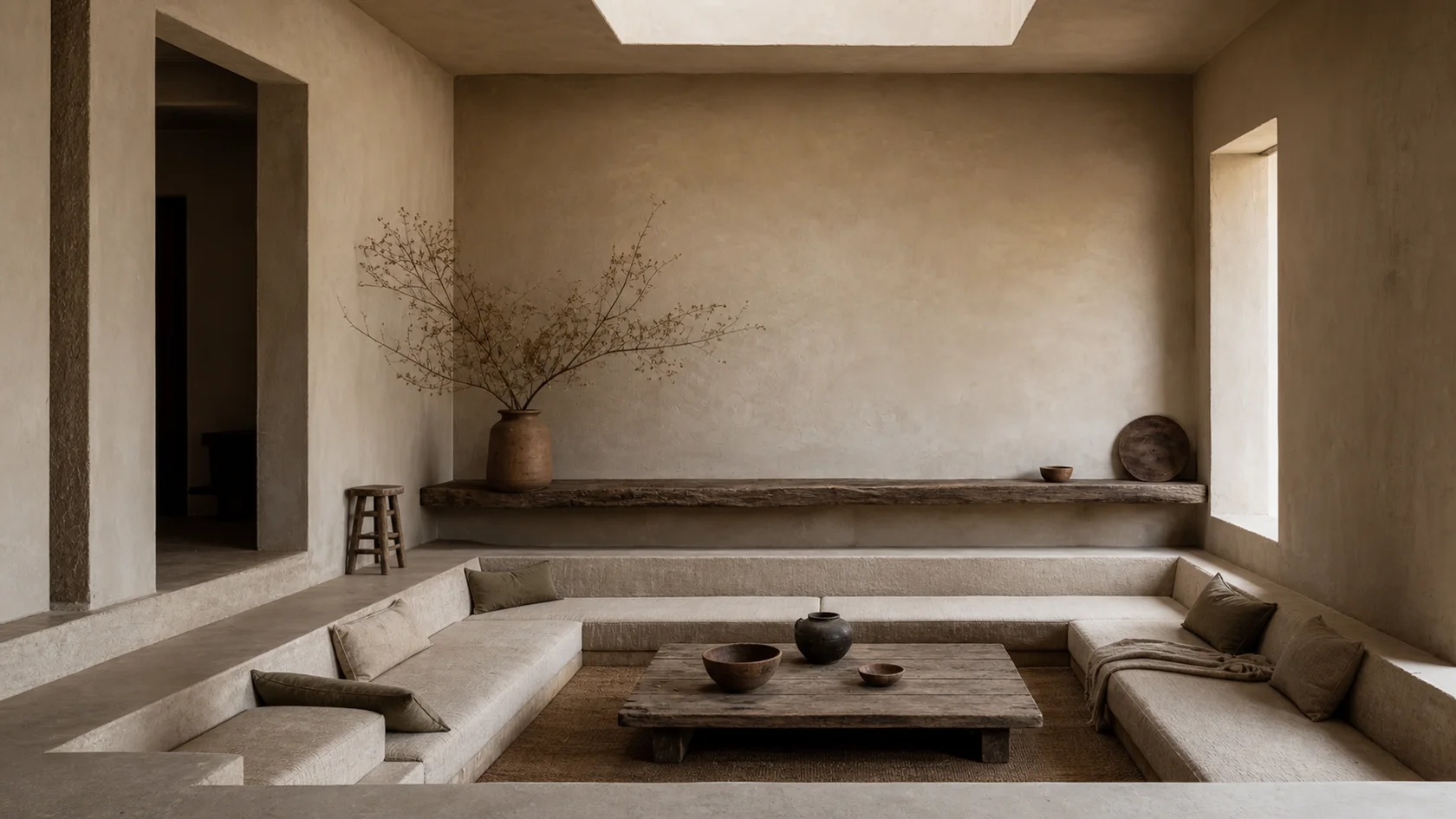 Sunken Wabi-Sabi Living Room