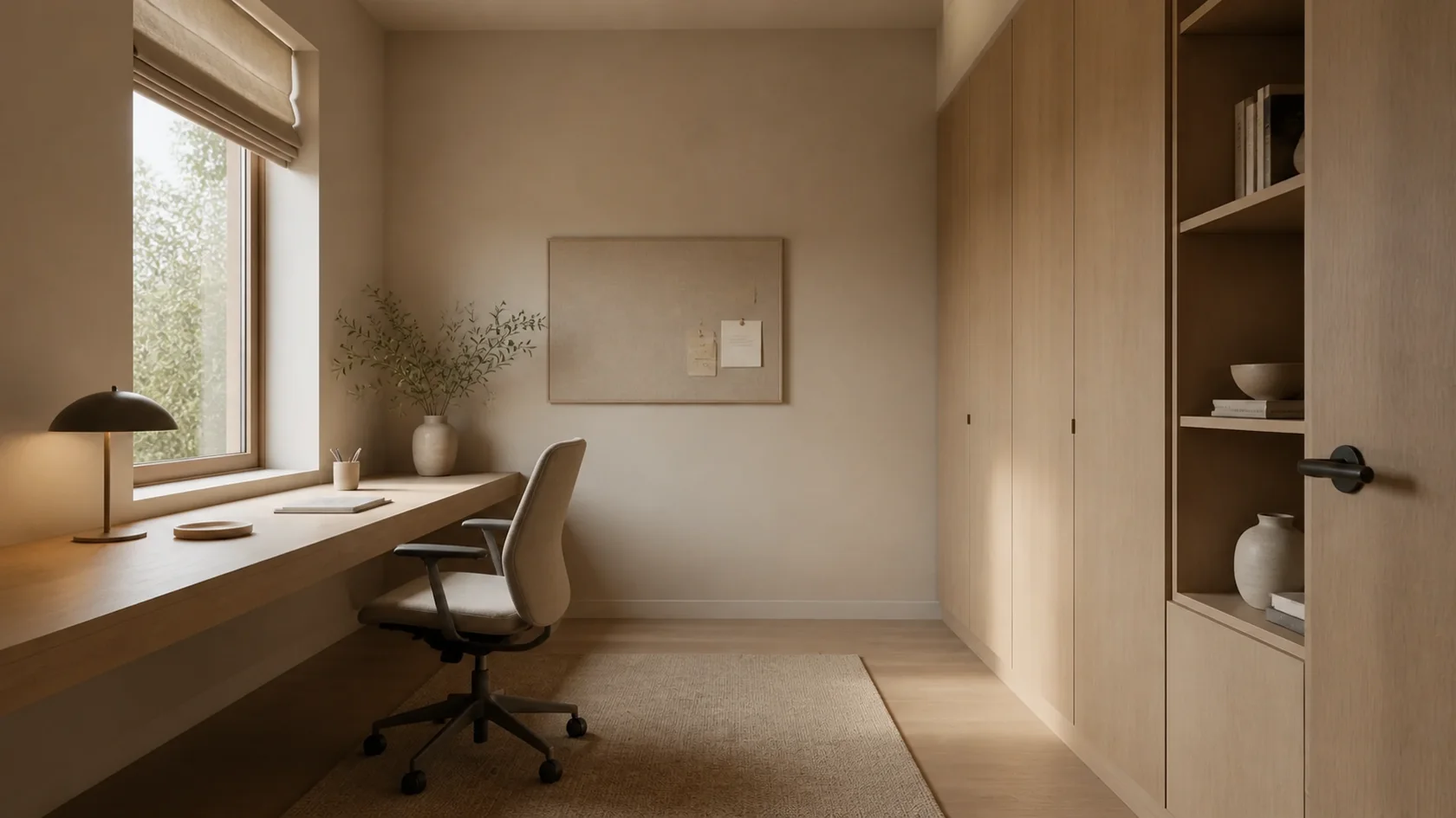 Floating Desk Warm Minimalist Home Office