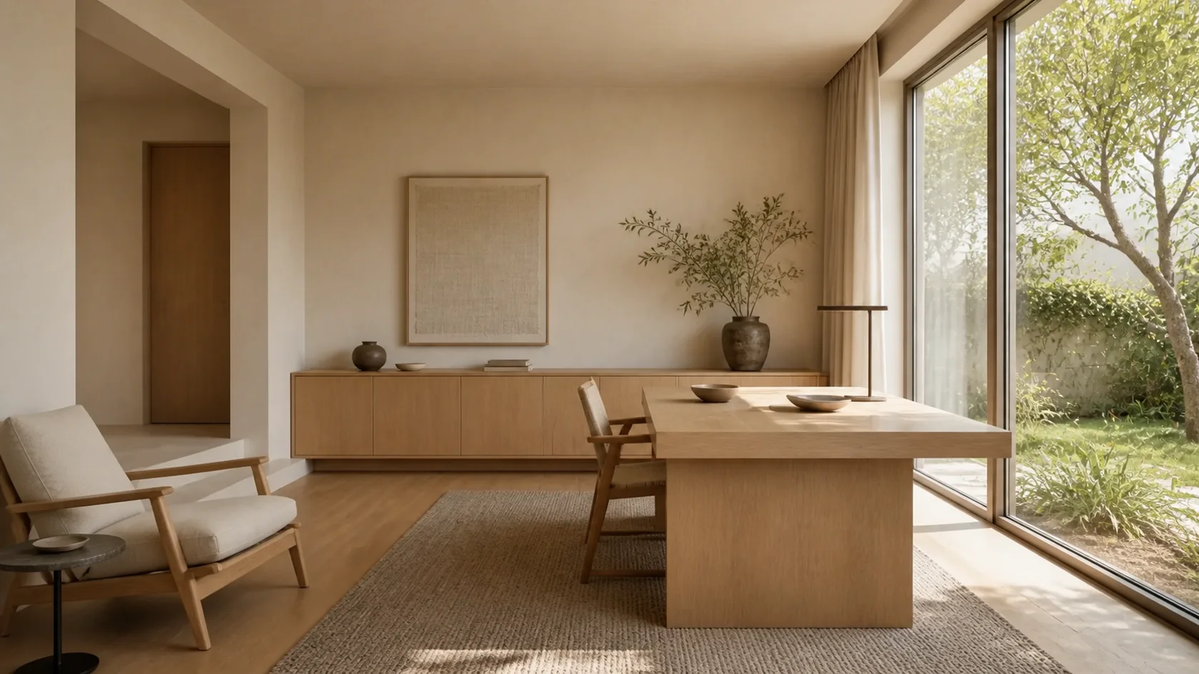 Garden Warm Minimalist Home Office