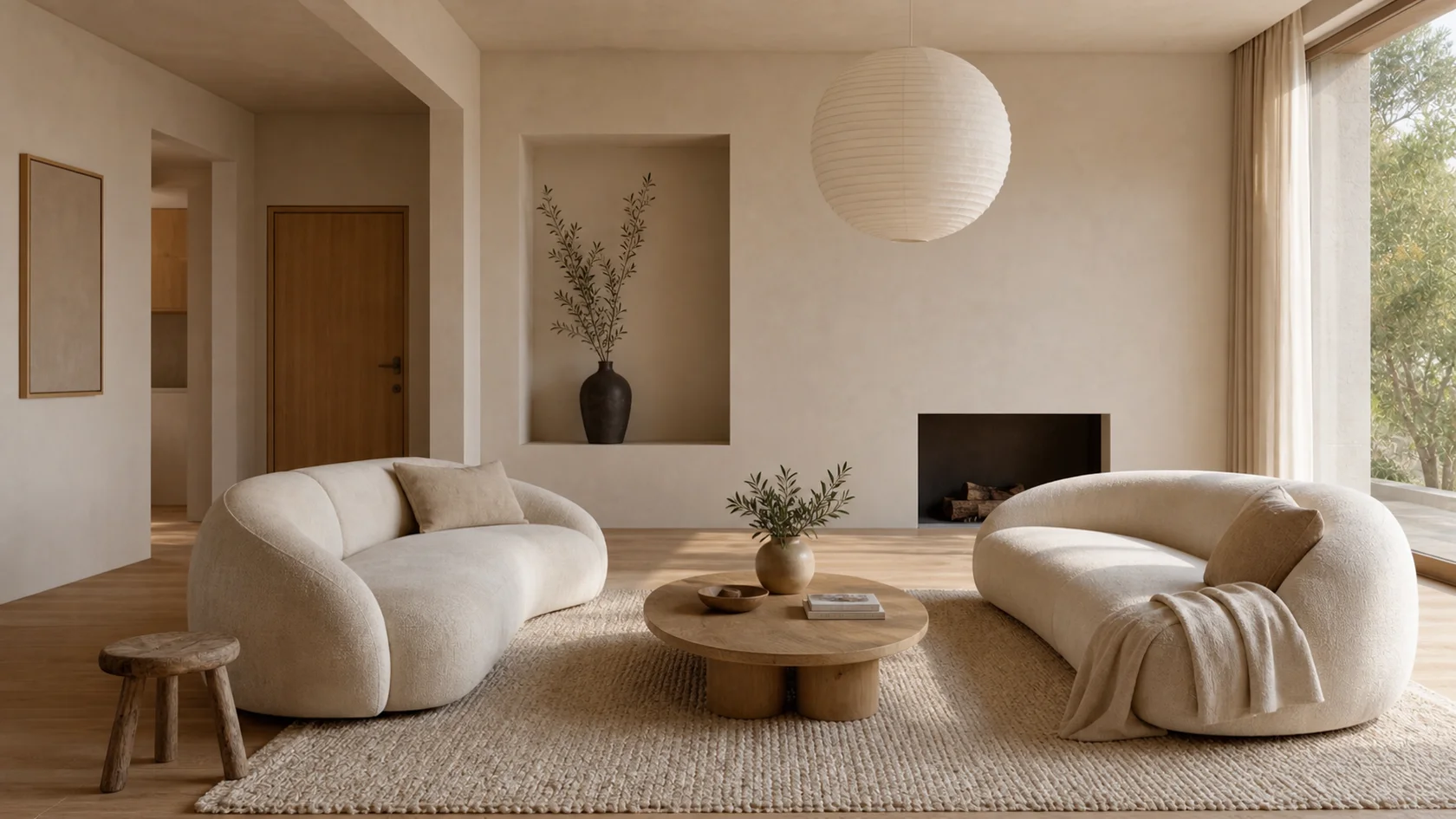 Conversation Warm Minimalist Living Room
