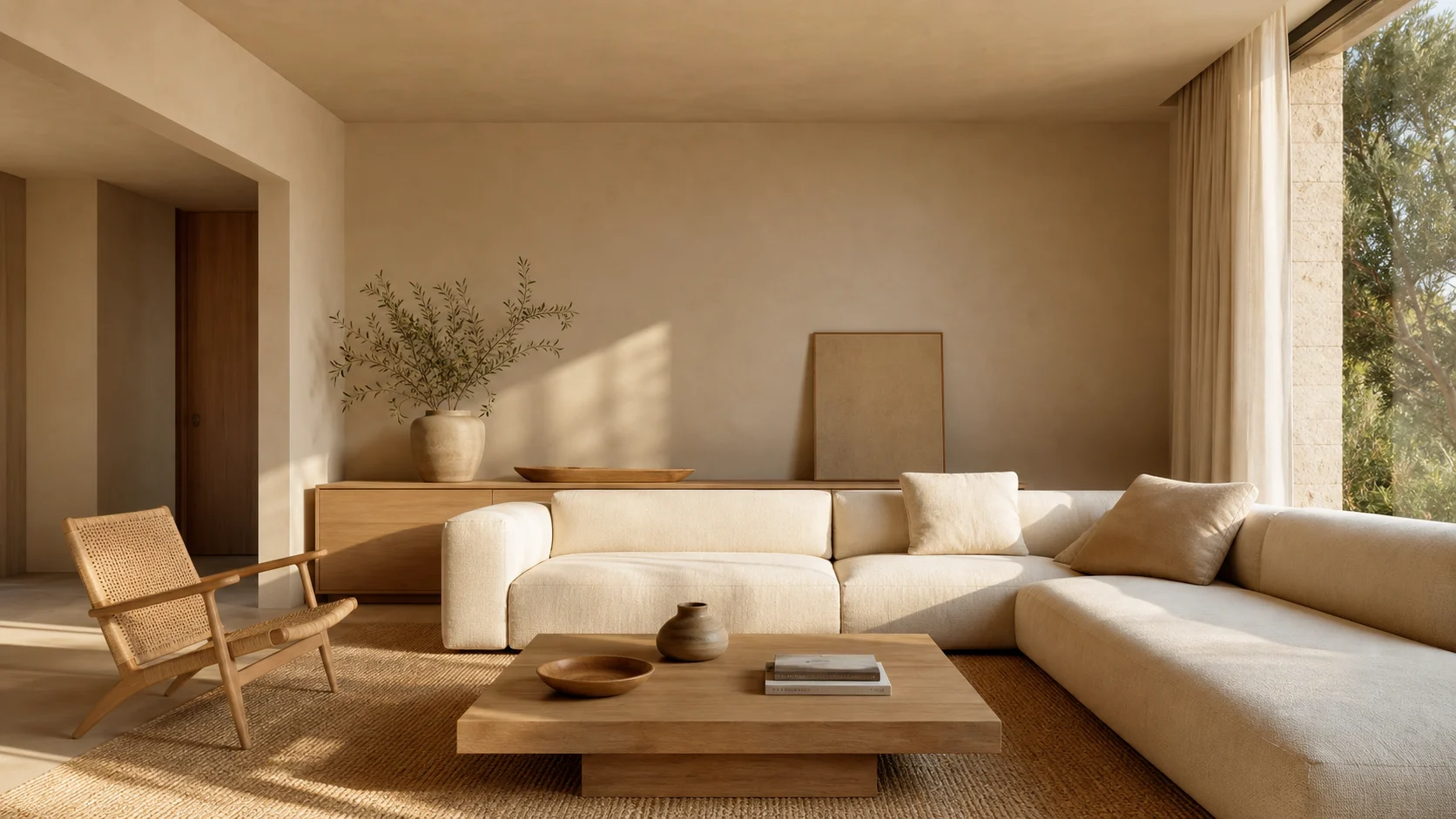 Warm Minimalist interior design hero
